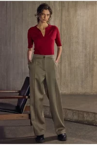 Calça Social Barley em Lã Fume