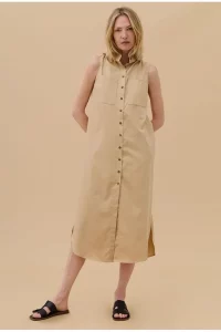 Chemise Eva em Algodão Egípcio Bege Escuro