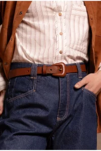 Cinto Badain Básico Couro Liso Caramelo Cinto Badain Básico Couro Liso Caramelo