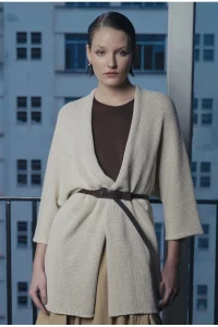 Cinto Fino de Couro Gallipoli Marrom Escuro