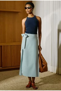 Saia Abecacia Midi Azul Ceu