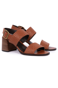 Sandalia Graz em Couro Salto Bloco Scotch