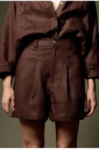 Shorts Marau Bolsos Embutidos Marrom