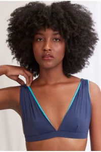 Sutiã Triângulo Biodegradável Marinho e Turquesa