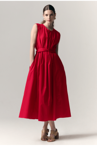 Vestido Midi Evase Tortuga Vermelho