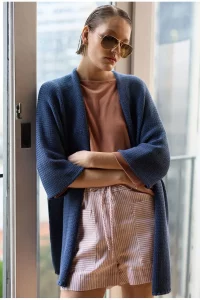 Kimono Açores Tricot Oversized Azul jeans