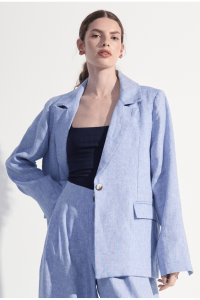 Blazer Imia em Linho Azul Jeans