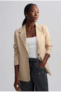 Blazer Oversized Lapuri Listra Marrom
