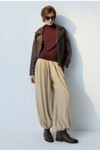 Calça Hawick em Seda Areia